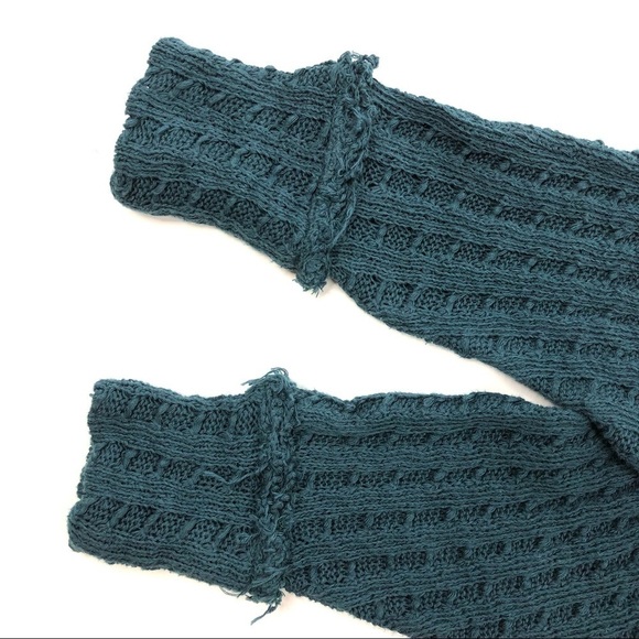 Free People teal open-weave slouchy dolman sweater scoop neck We the Free XS - Picture 9 of 14